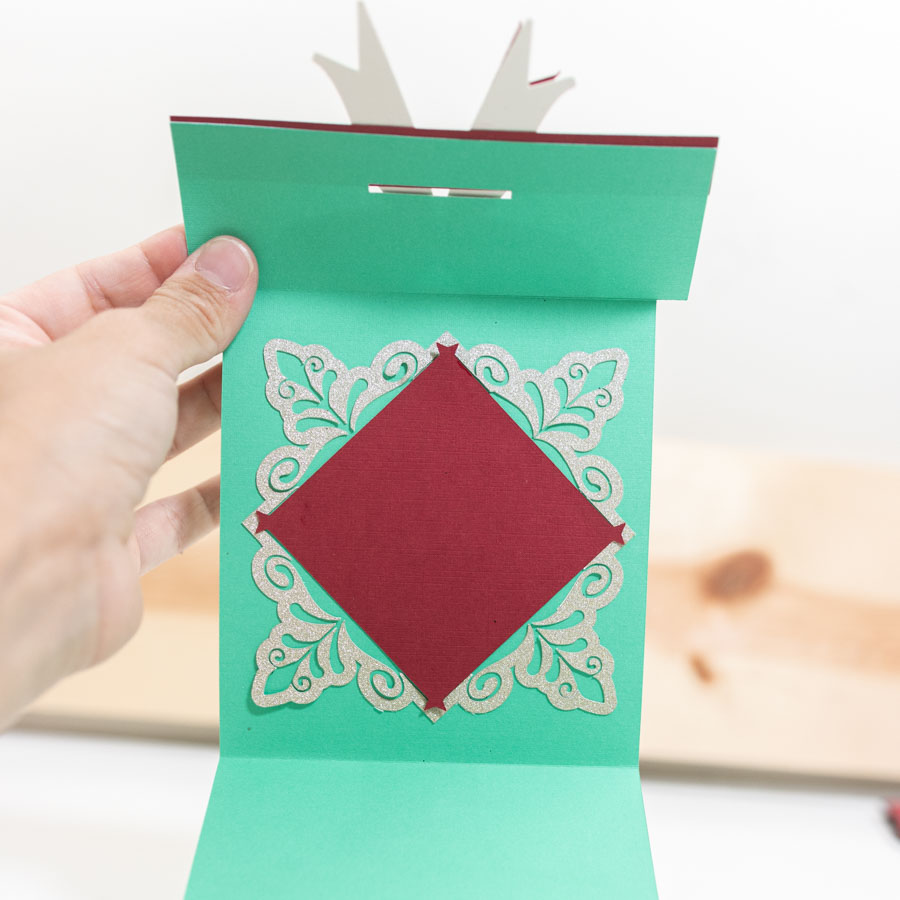 christmas card gift shape inside