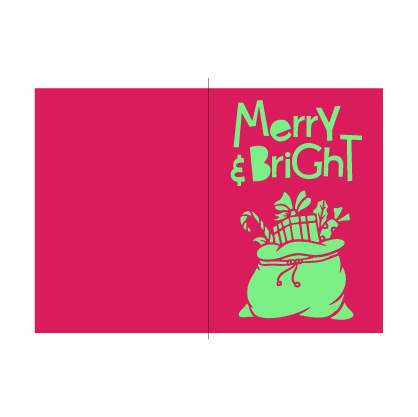 merry & bright christmas card free svg
