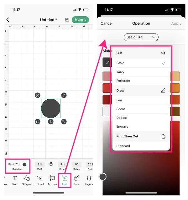 How to Add/Change colors in Cricut Design Space App (phone/ipad)