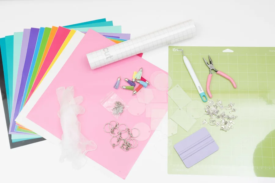 materials for making acrylic keychains with cricut