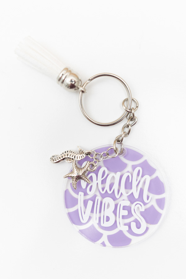 beach vibes mermaid acrylic keychain
