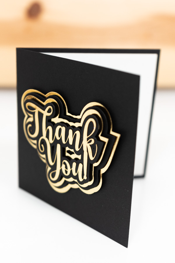 elegant gold and black card made with cricut