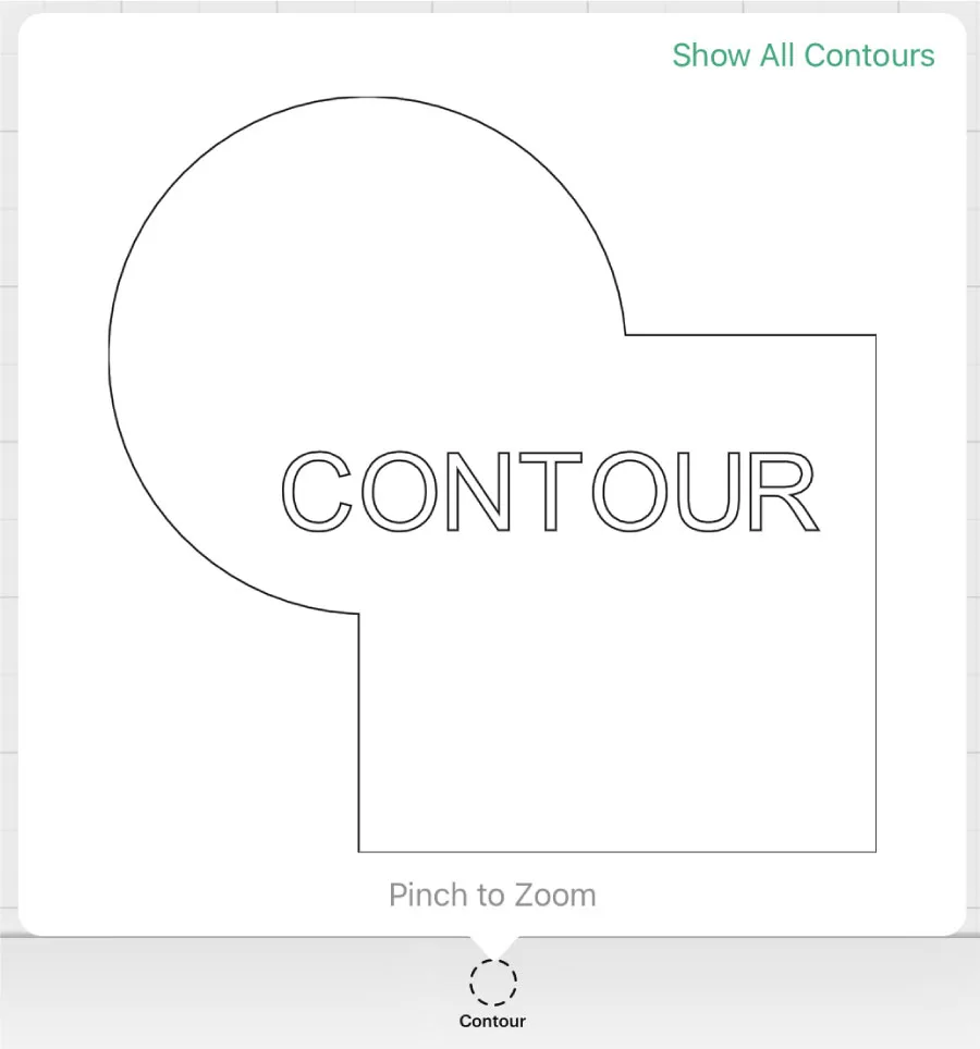 contour window in cricut design space app