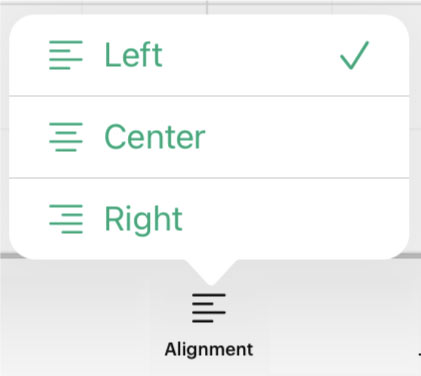 align text icon in design space a[[