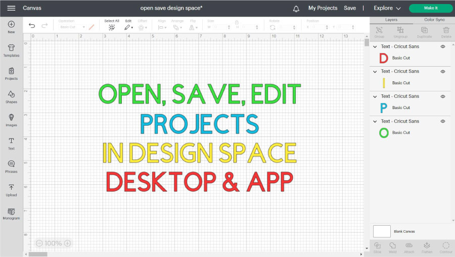 Save, Open, Edit Projects in Design Space Desktop and – Daydream Into Reality