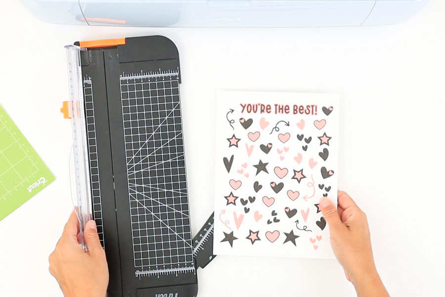 trim the edges with a paper cutter.