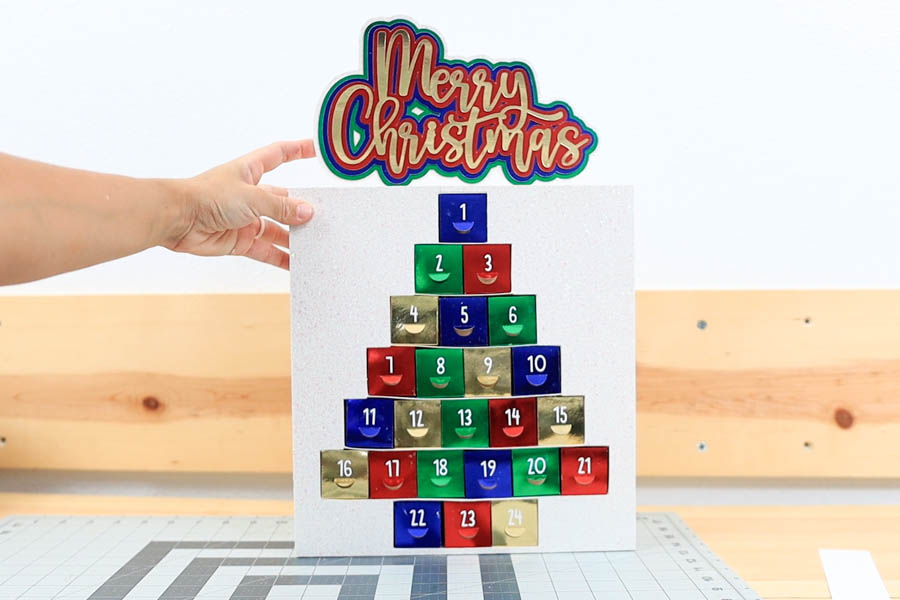 Christmas advent calendar made with Cricut