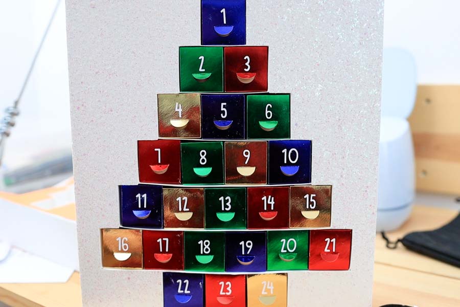 finished advent calendar with cricut