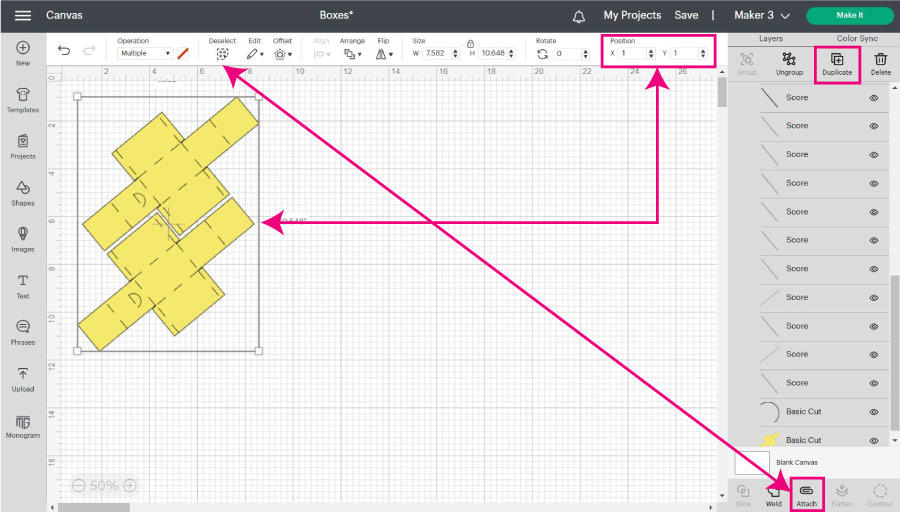 adding copies and using position in design space