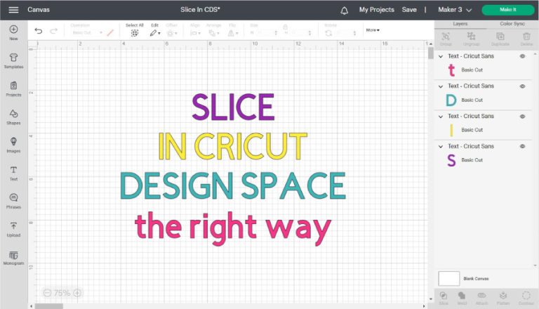 How to Slice in Cricut Design Space | Crop, Cut-Outs, Tips & Tricks ...