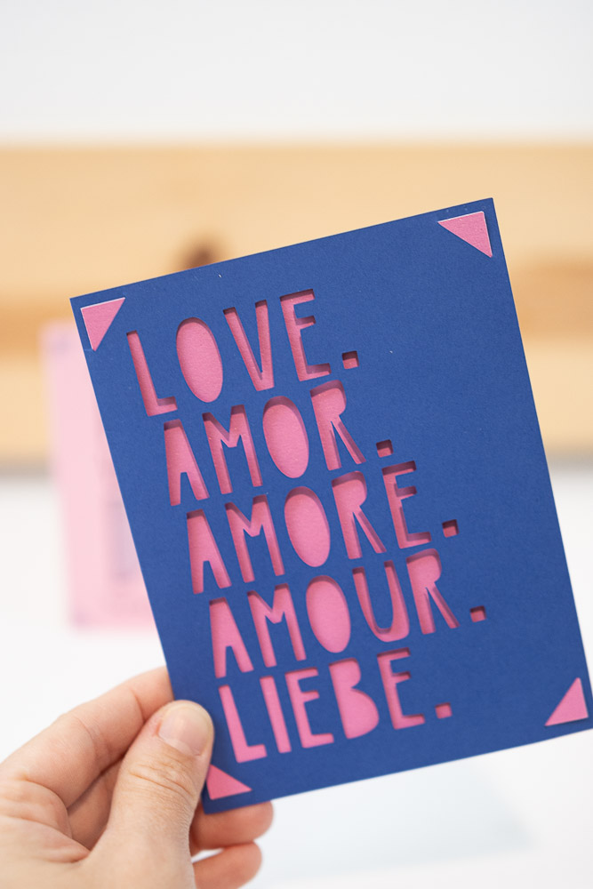 love amor amore amour liebe valentines day card made with cricut