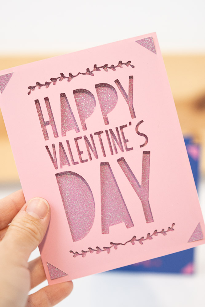 happy valentines day card made with cricut