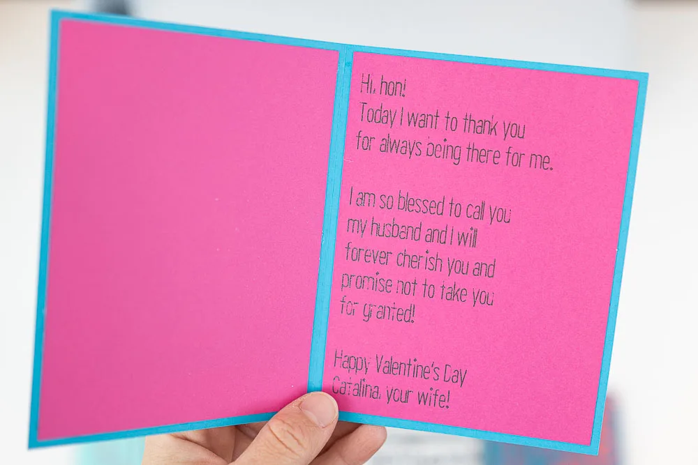 inside of "I love you" card