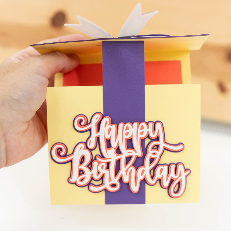 gift shaped birthday card close