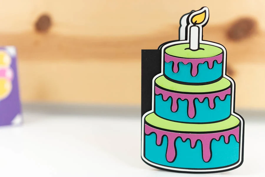 cake shaped card made with cricut