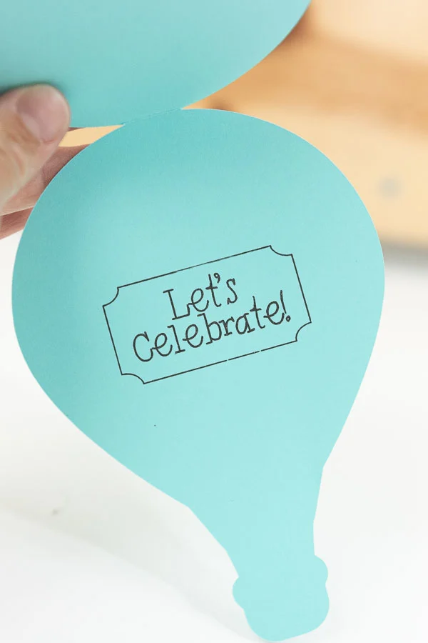 inside happy birthday hot air balloon card made with cricut