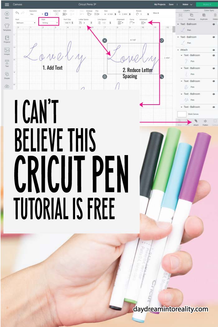 cricut pens tutorial