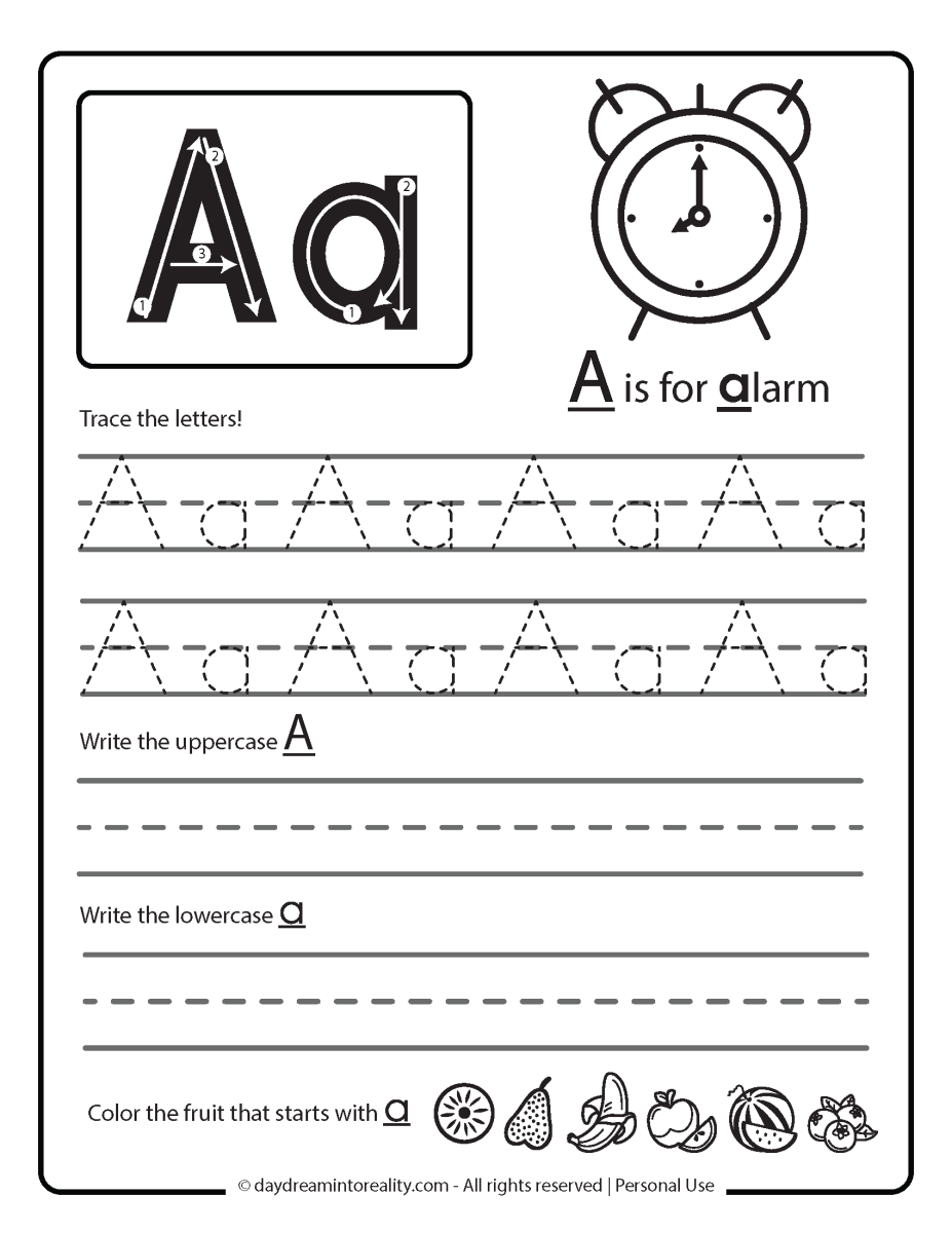 Letter A Worksheets – 50+ Free PDF Printables – Daydream Into Reality