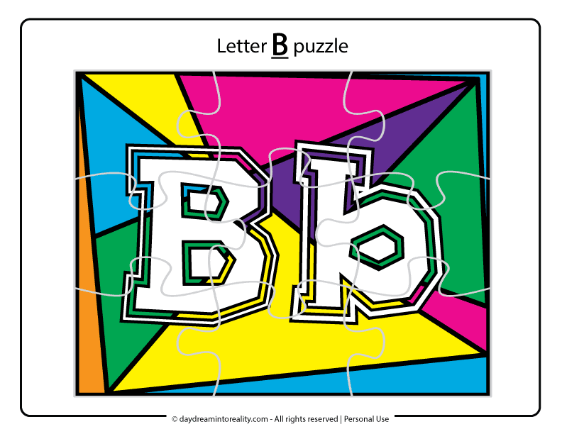 colorful uppercase and lowercase b puzzle free printable