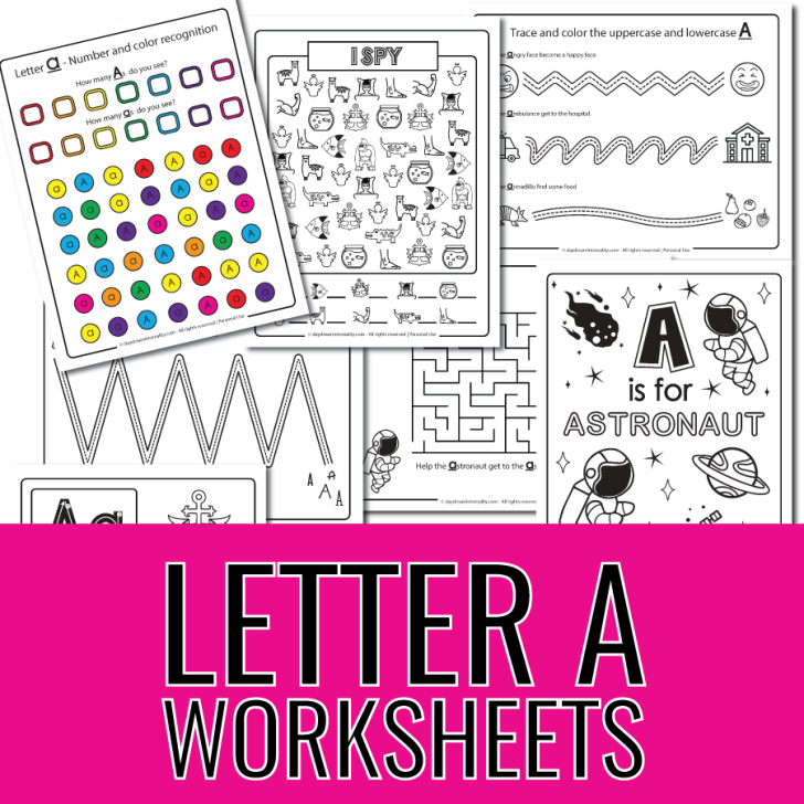 letter a worksheets free printable featured image