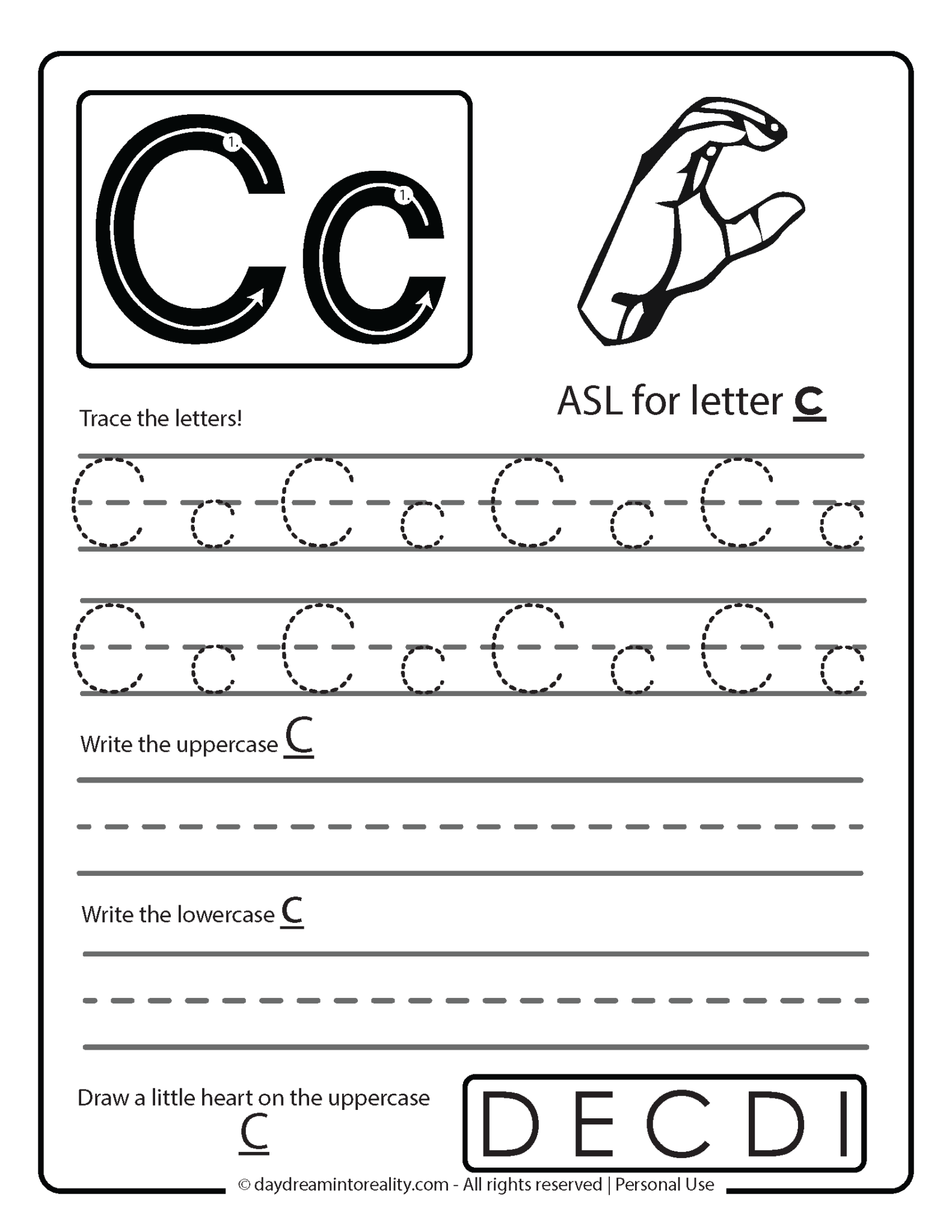 Letter C Worksheets – 55+ Free Printables – Daydream Into Reality