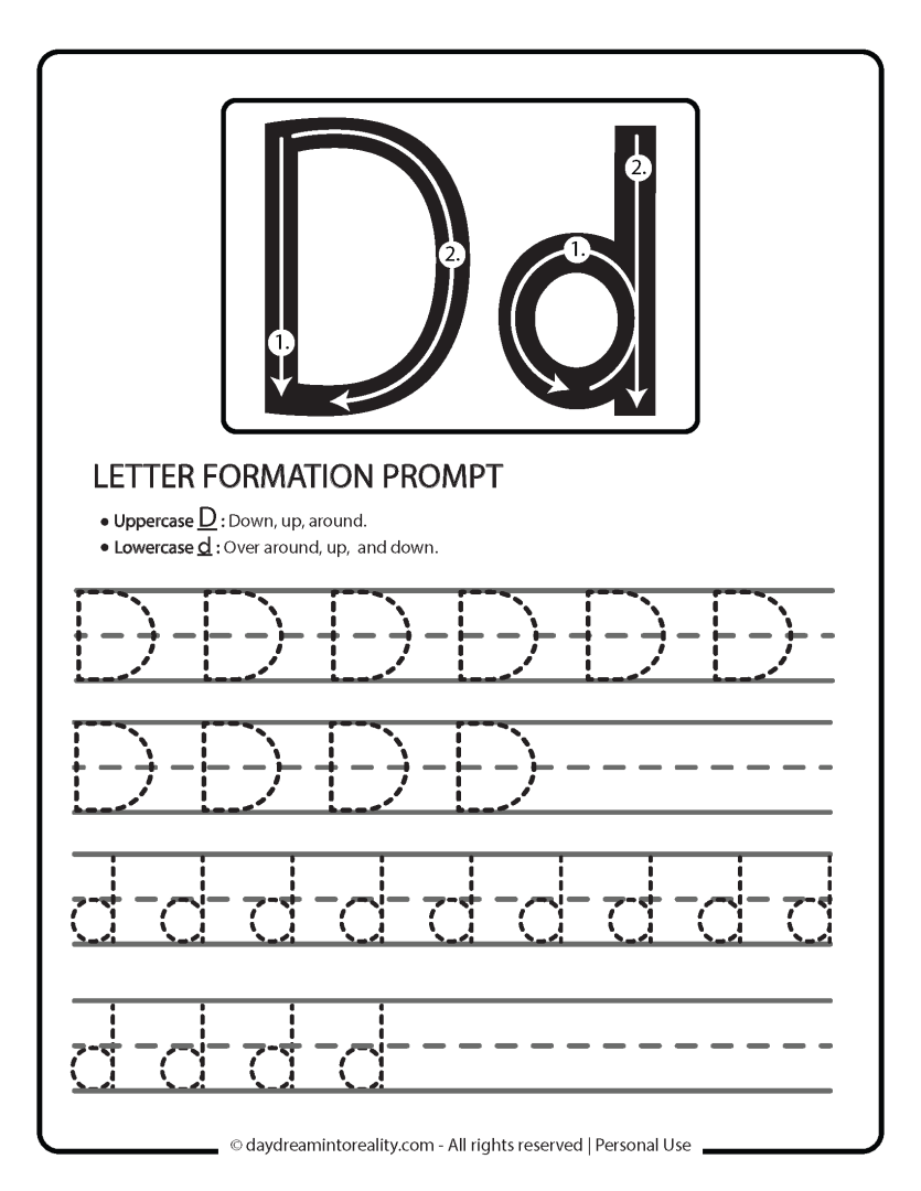 Letter D Worksheets – 55+ Free Printables – Daydream Into Reality