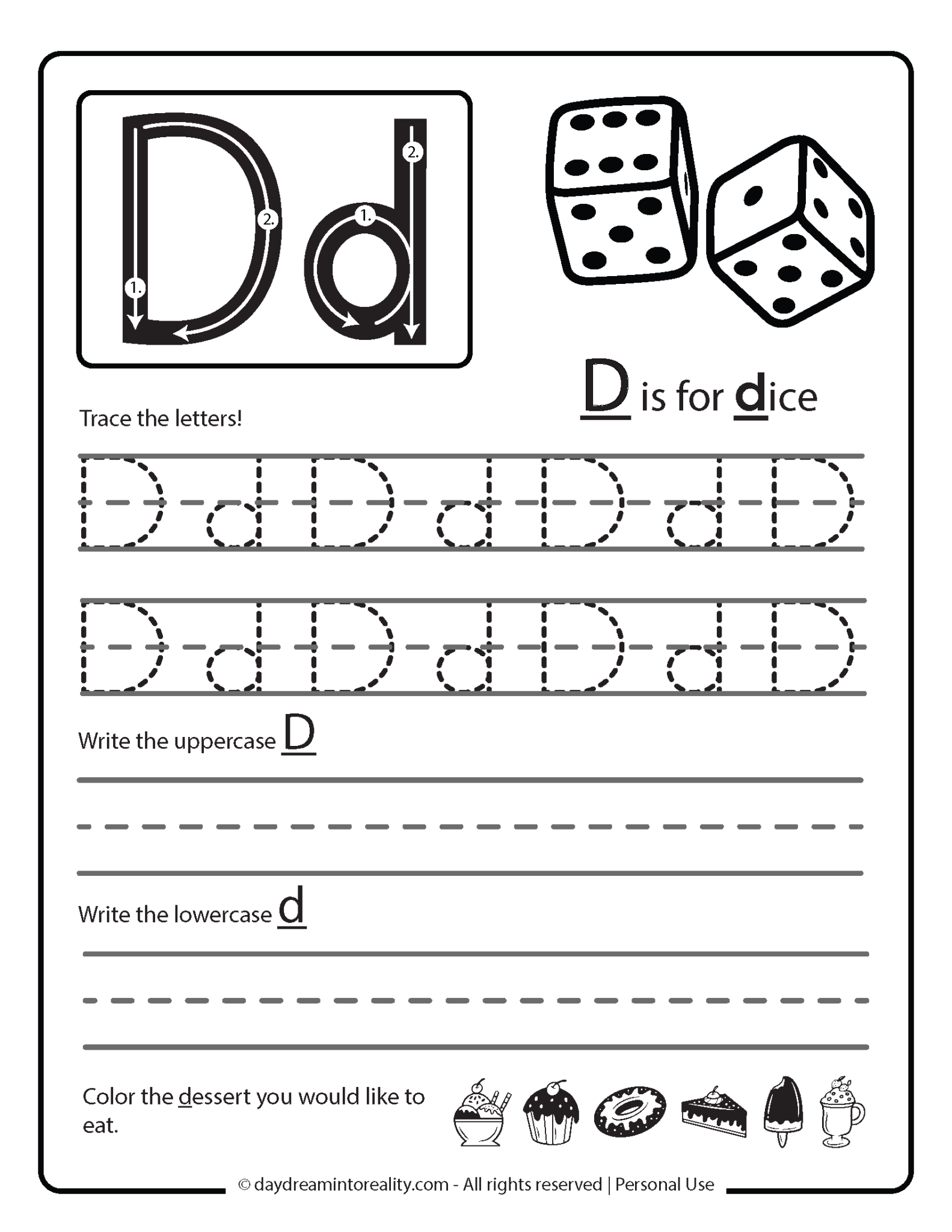 Letter D Worksheets – 55+ Free Printables – Daydream Into Reality