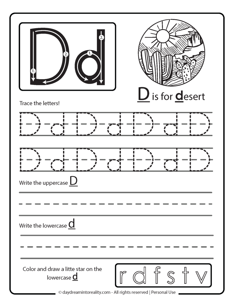 Letter D Worksheets – 55+ Free Printables – Daydream Into Reality