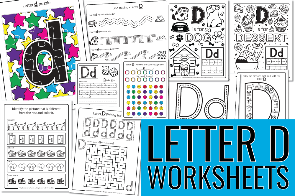 letter D worksheets featured image