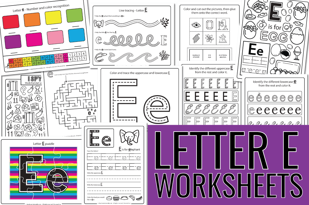 printable worksheets letter e