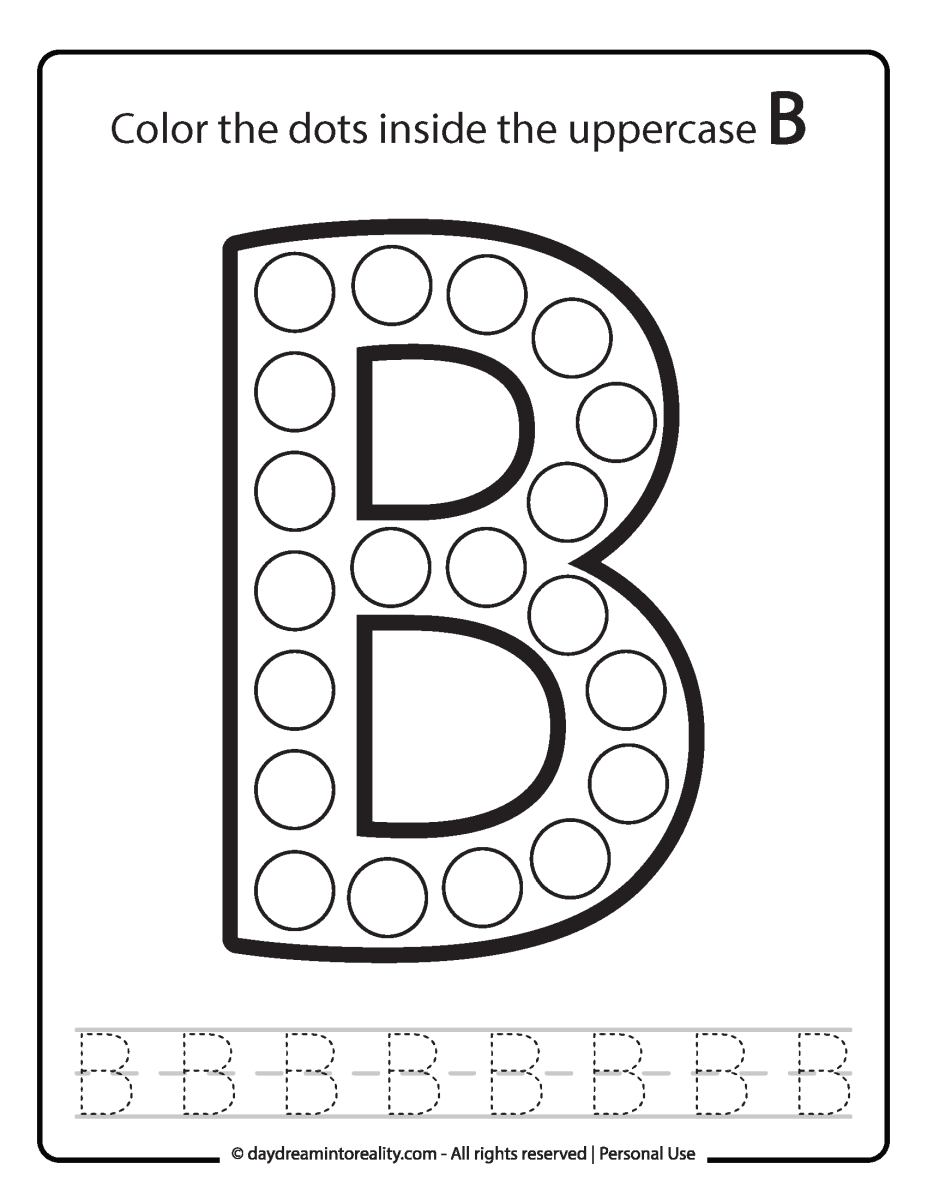 Free Alphabet Dot Marker Worksheets – Color & Trace! – Daydream Into ...