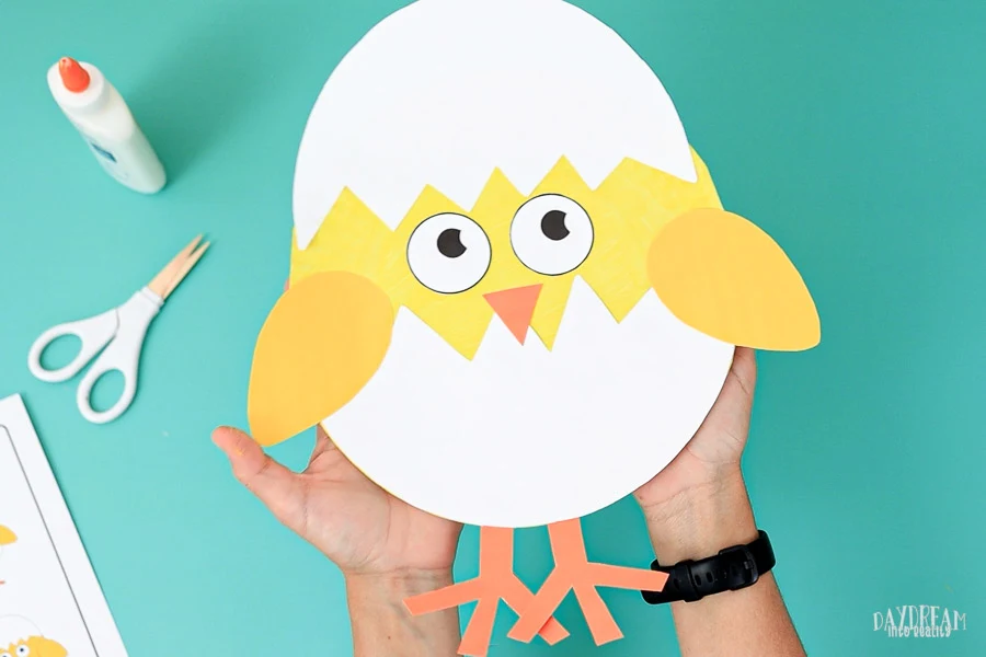 hatching paper plate chick craft