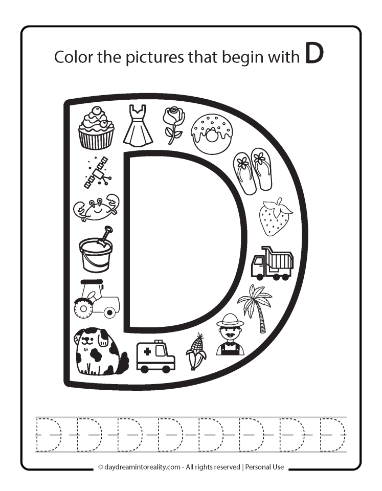 Free Beginning Alphabet Sound Worksheets – Color The Right Picture ...