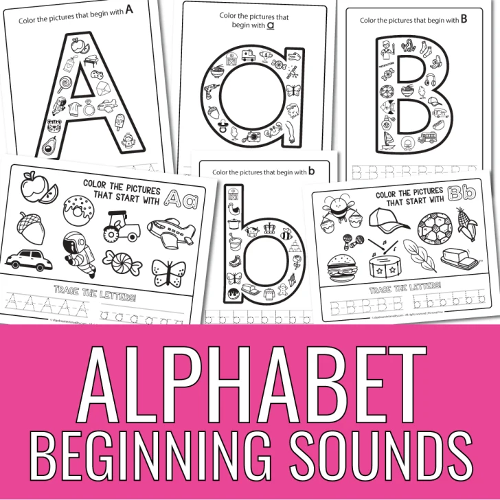 beginning alphabet sounds worksheets. Color the picture that starts with the right letter. Featured Image.