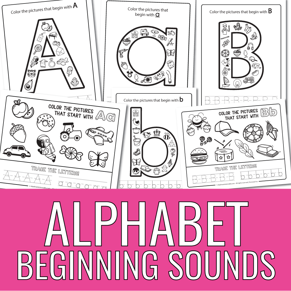 Free PDF Beginning Alphabet Sound Worksheets – Color The Right Picture ...