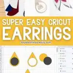 image for pinterest: how to make beautiful earrings with cricut.