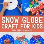 paper plate snow crafts for kids for winter and Christmas