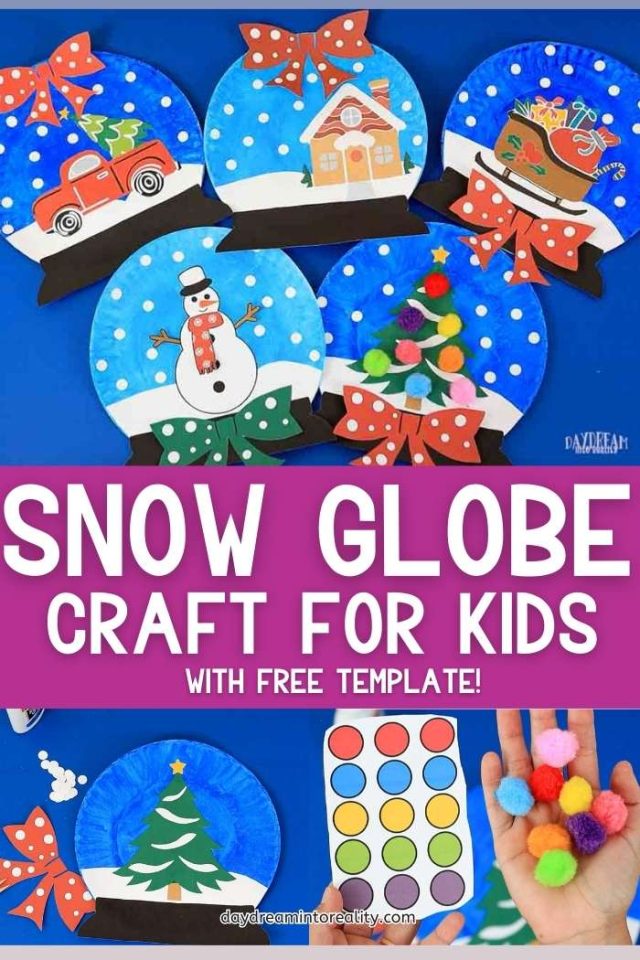 Paper Plate Snow Globe Craft for Kids | Free PDF Template! – Daydream ...