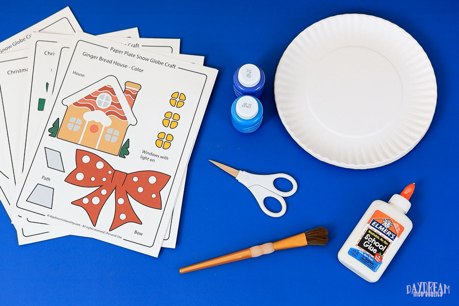 materials for snow globe paper plate crafts