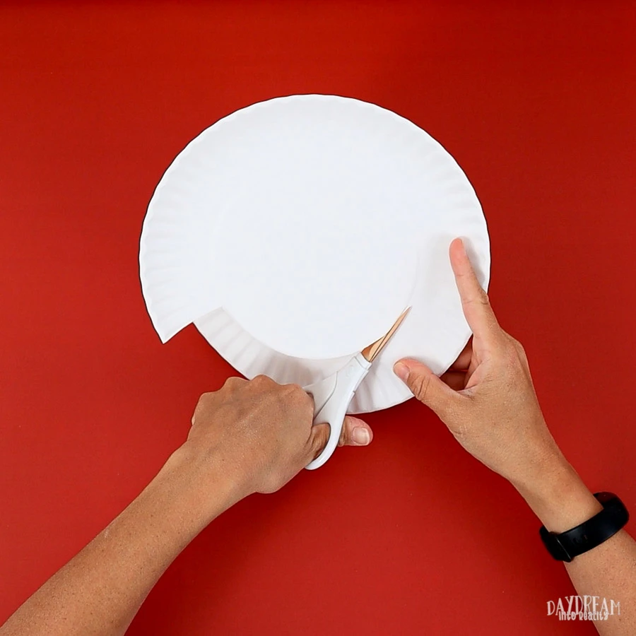 cut paper plate