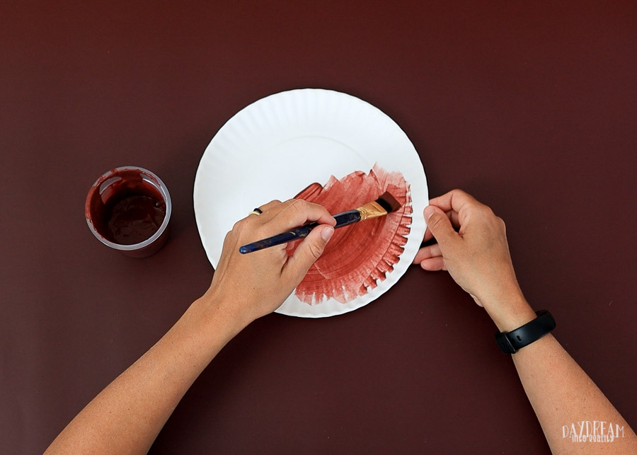 paint paper plate with brown paint