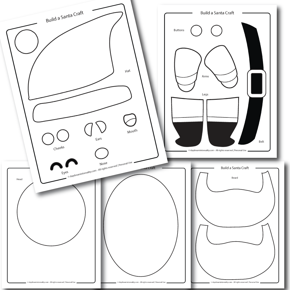 Build a Santa Craft Template for Coloring Featured Image