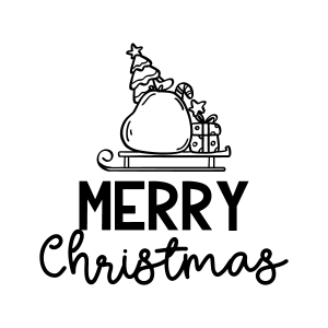 Christmas Free SVG_Merry Christmas with gifts