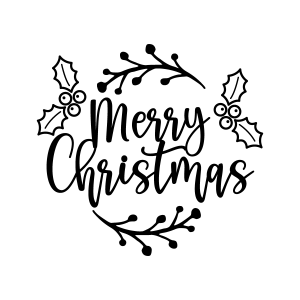 Christmas Free SVG_Merry Christmas wreath