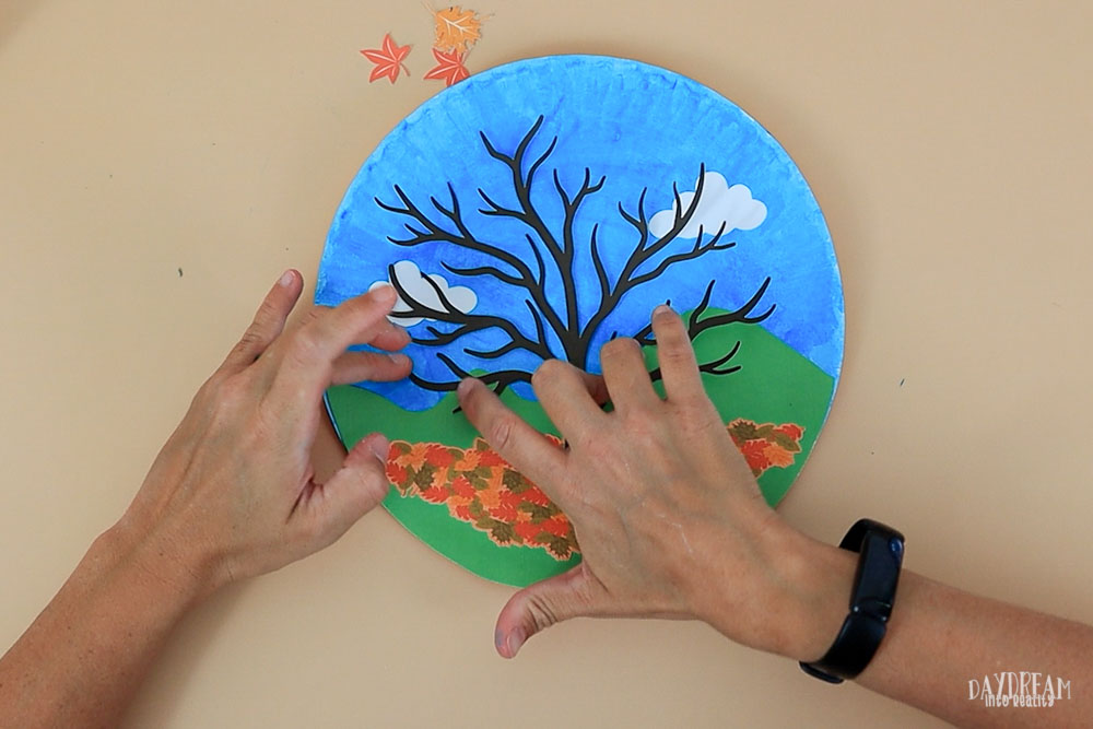 glue tree to paper plate