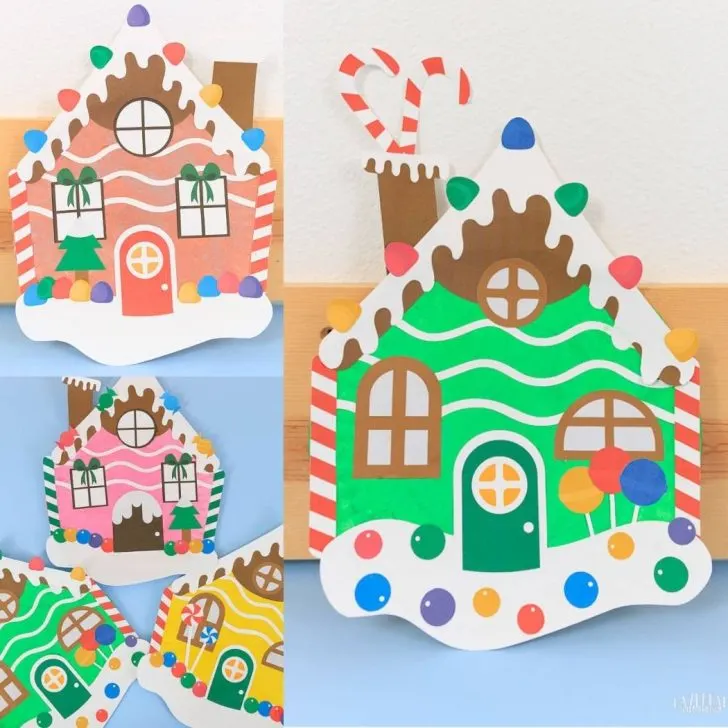 paper plate gingerbread houses - featured image