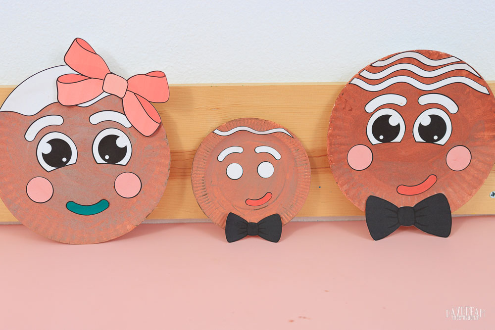 paper plate gingerbread girl and gingerbread man craft for kids