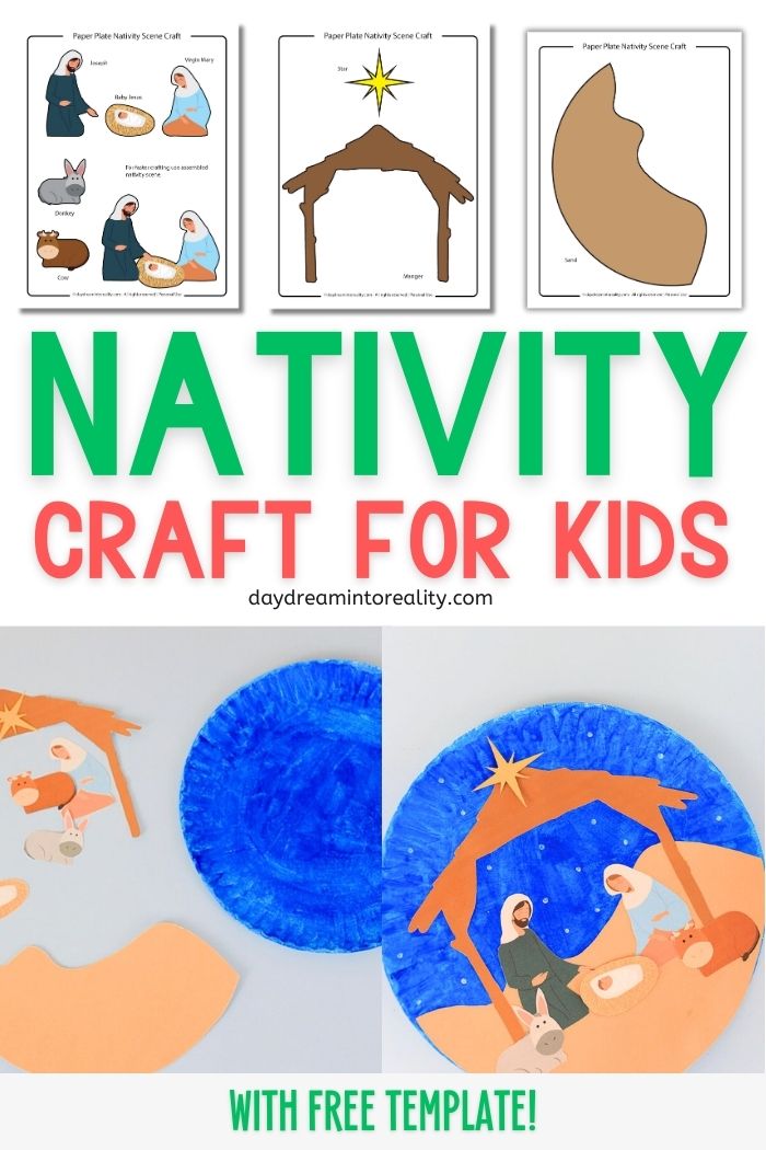 Pinterest Image: Paper Plate Nativity Craft For Kids