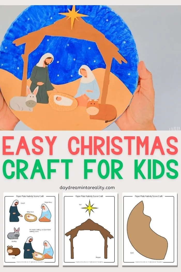 Pinterest Image: Paper Plate Nativity Craft For Kids