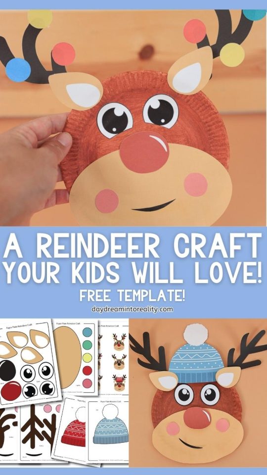 Paper Plate Reindeer Craft for Kids | Free PDF Template! – Daydream ...